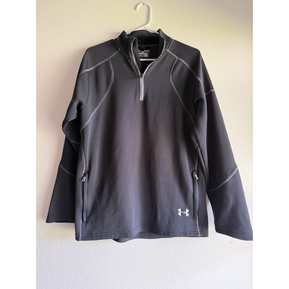 Under Armour‎ Allseason Gear Mens Lined Black Half-Zip Mock Pullover Jacket Sz M